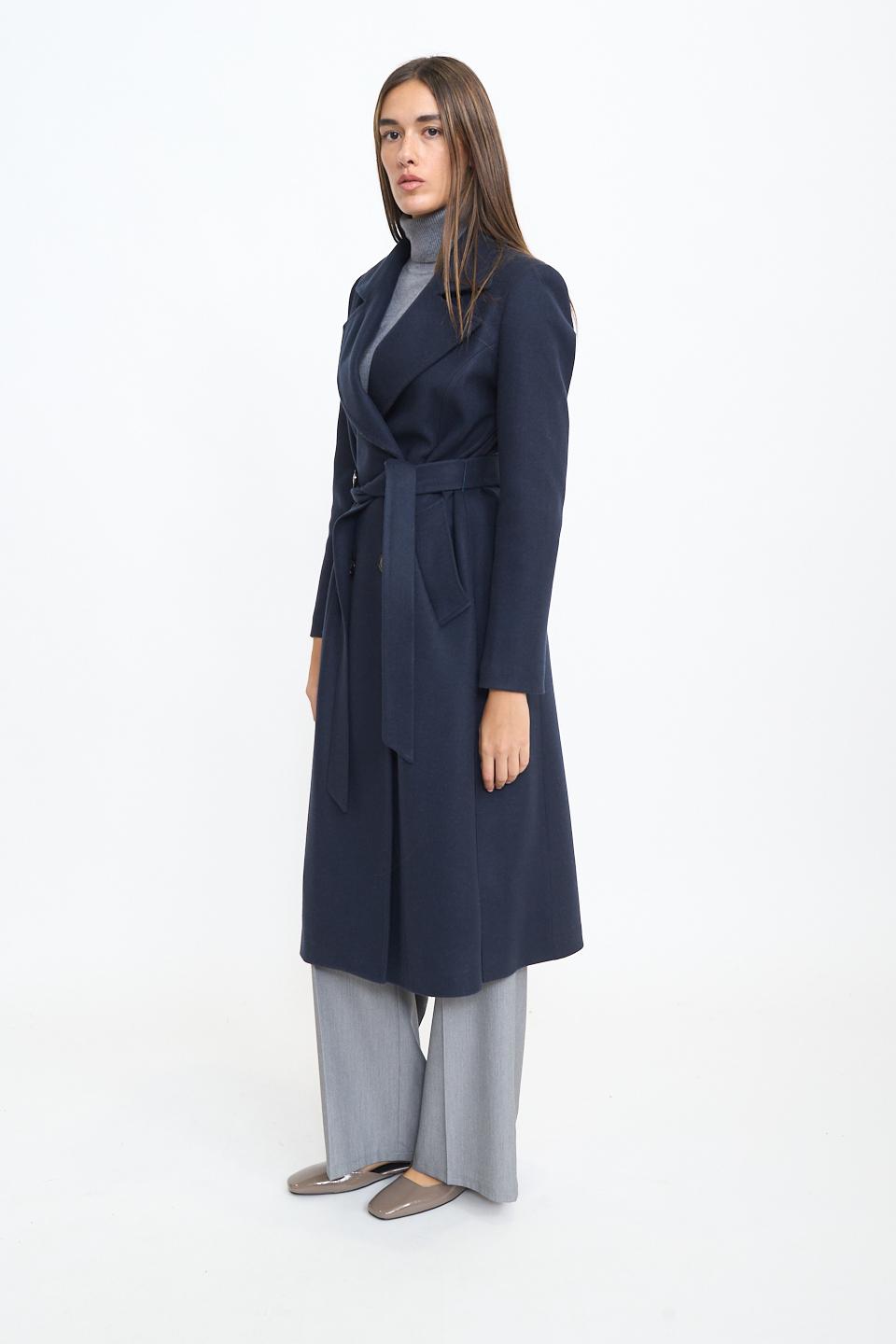 Cappotto doppio petto cinta blu - Autunno - Inverno 2025 | Brend