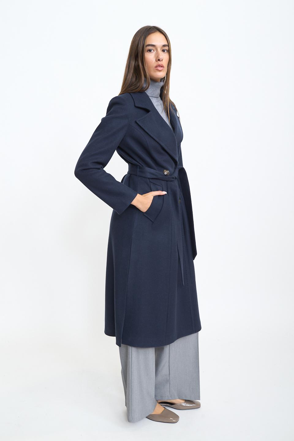 Cappotto doppio petto cinta blu - Autunno - Inverno 2025 | Brend