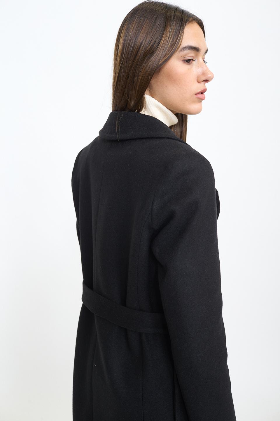 Cappotto doppio petto cinta nero - Autunno - Inverno 2025 | Brend