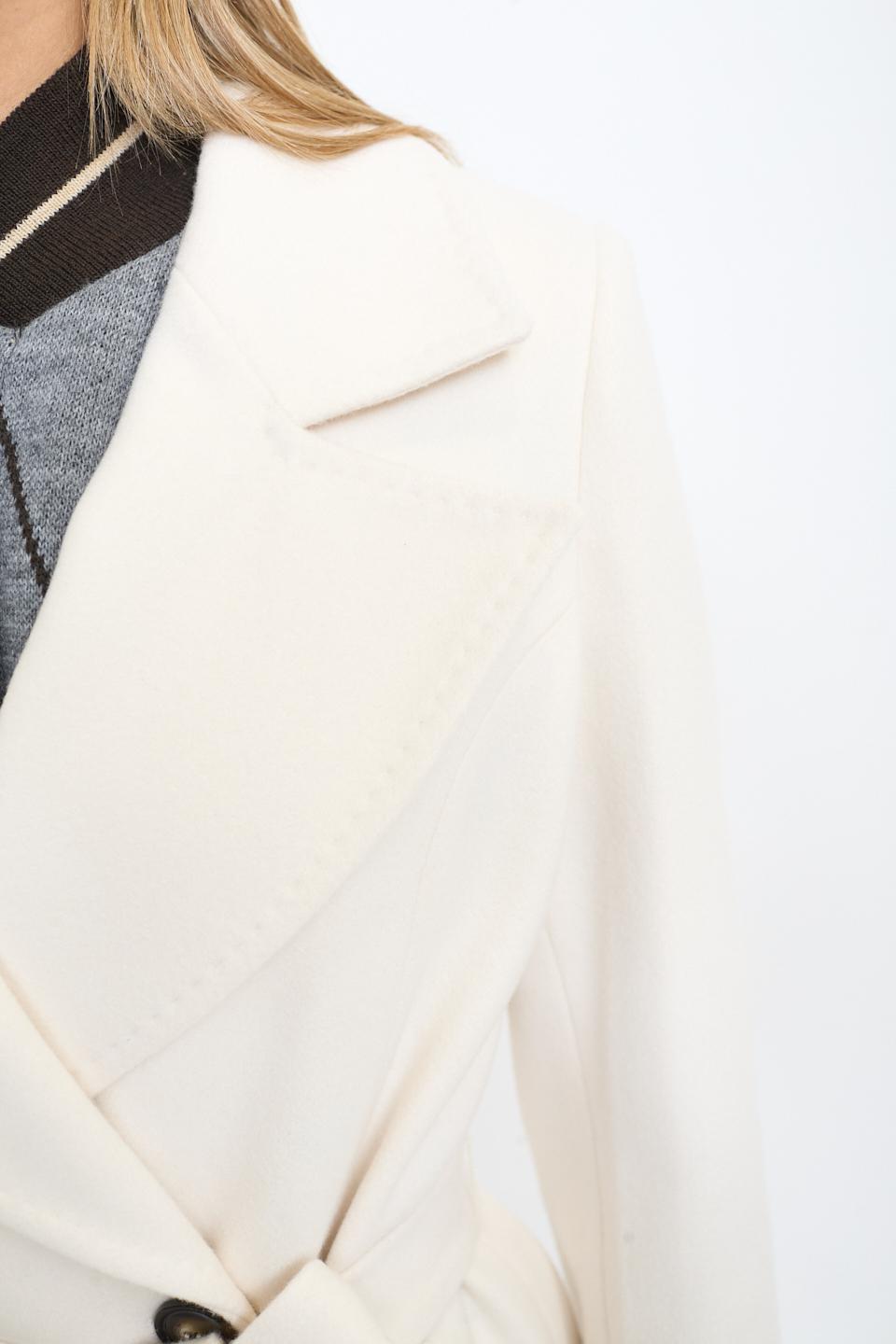 Cappotto doppio petto cinta panna - Autunno - Inverno 2025 | Brend