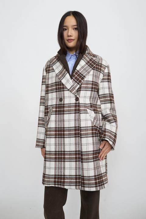 Cappotto 3/4 doppio petto check burro - Autunno - Inverno 2025 | Brend