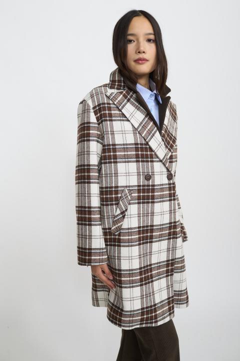 Cappotto 3/4 doppio petto check burro - Autunno - Inverno 2025 | Brend