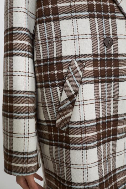 Cappotto 3/4 doppio petto check burro - Autunno - Inverno 2025 | Brend