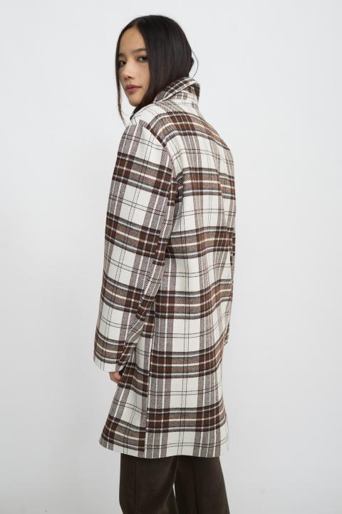 Cappotto 3/4 doppio petto check burro - Autunno - Inverno 2025 | Brend