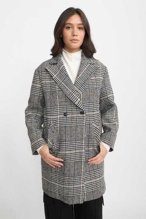 Cappotto 3/4 doppio petto check moro - Autunno - Inverno 2025 | Brend