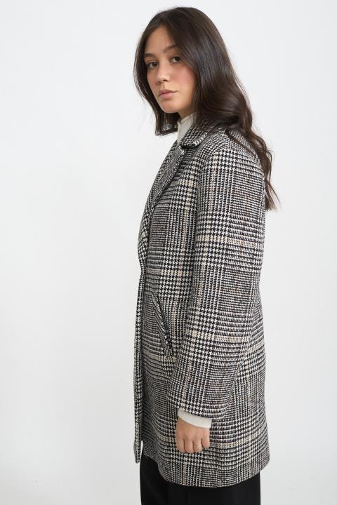 Cappotto 3/4 doppio petto check moro - Autunno - Inverno 2025 | Brend
