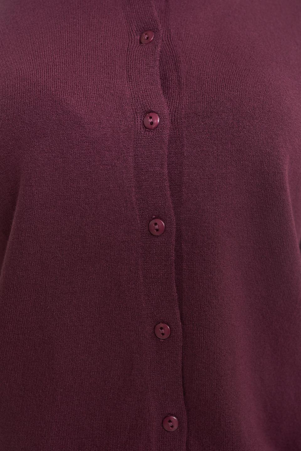 Cardigan scollo rotondo bottoni burgundy - Autunno - Inverno 2025 | Brend