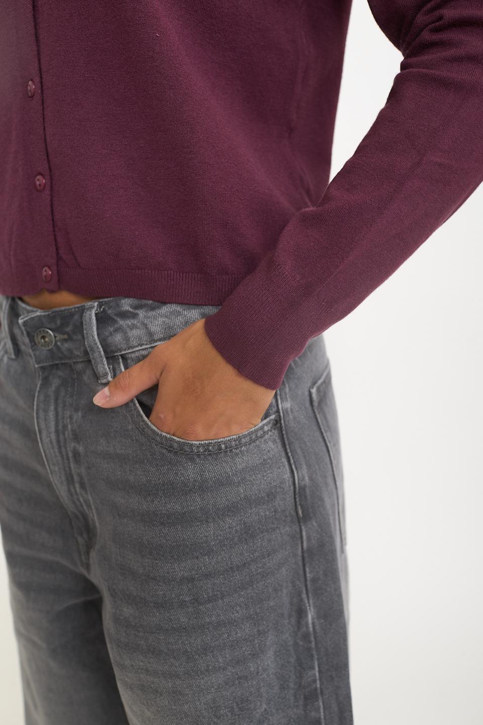 Cardigan scollo rotondo bottoni burgundy - Autunno - Inverno 2025 | Brend