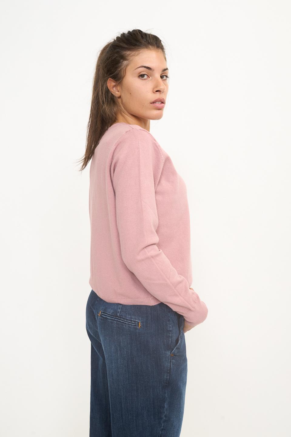Cardigan scollo rotondo bottoni cipria - Autunno - Inverno 2025 | Brend
