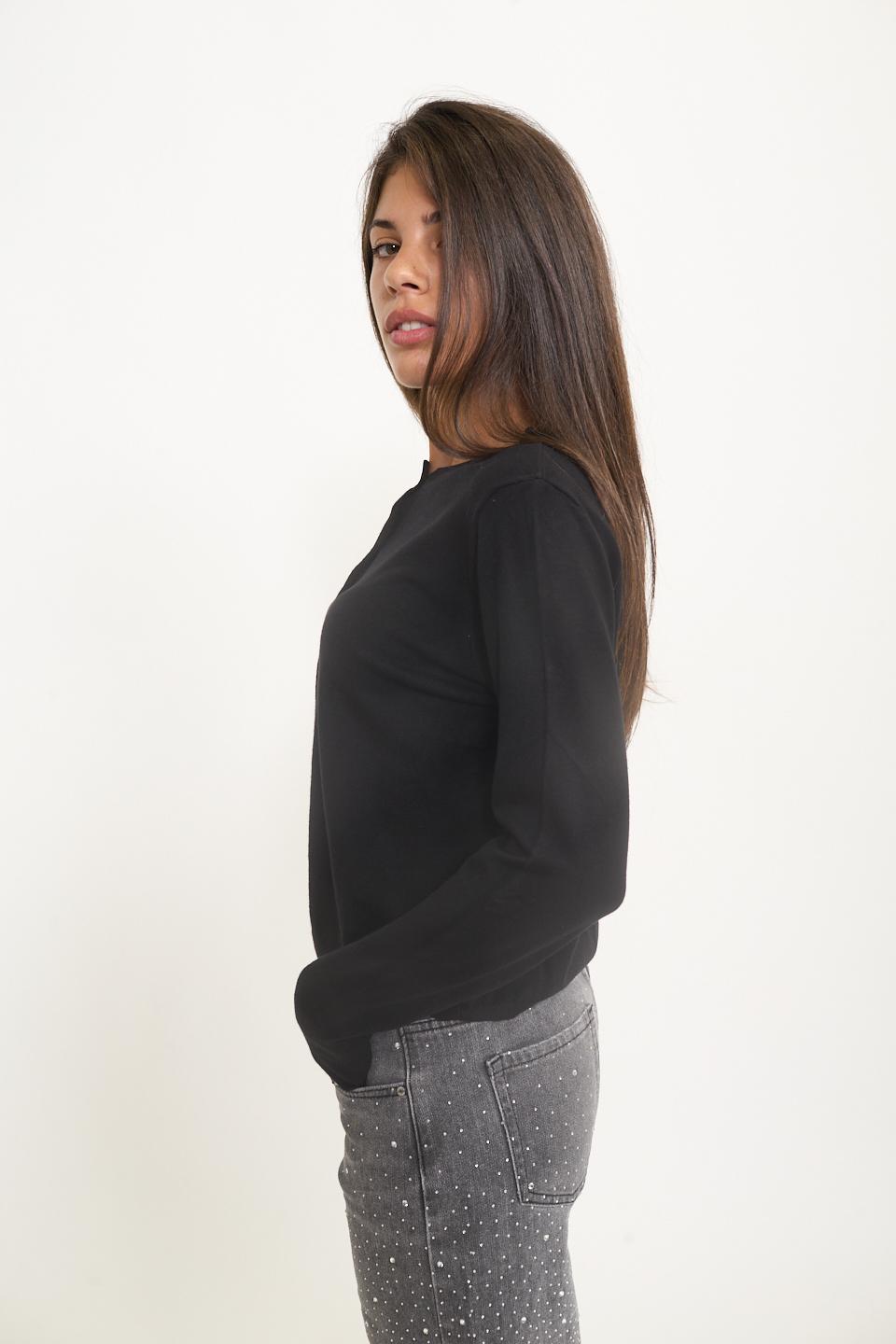 Cardigan scollo rotondo bottoni nero - Autunno - Inverno 2025 | Brend