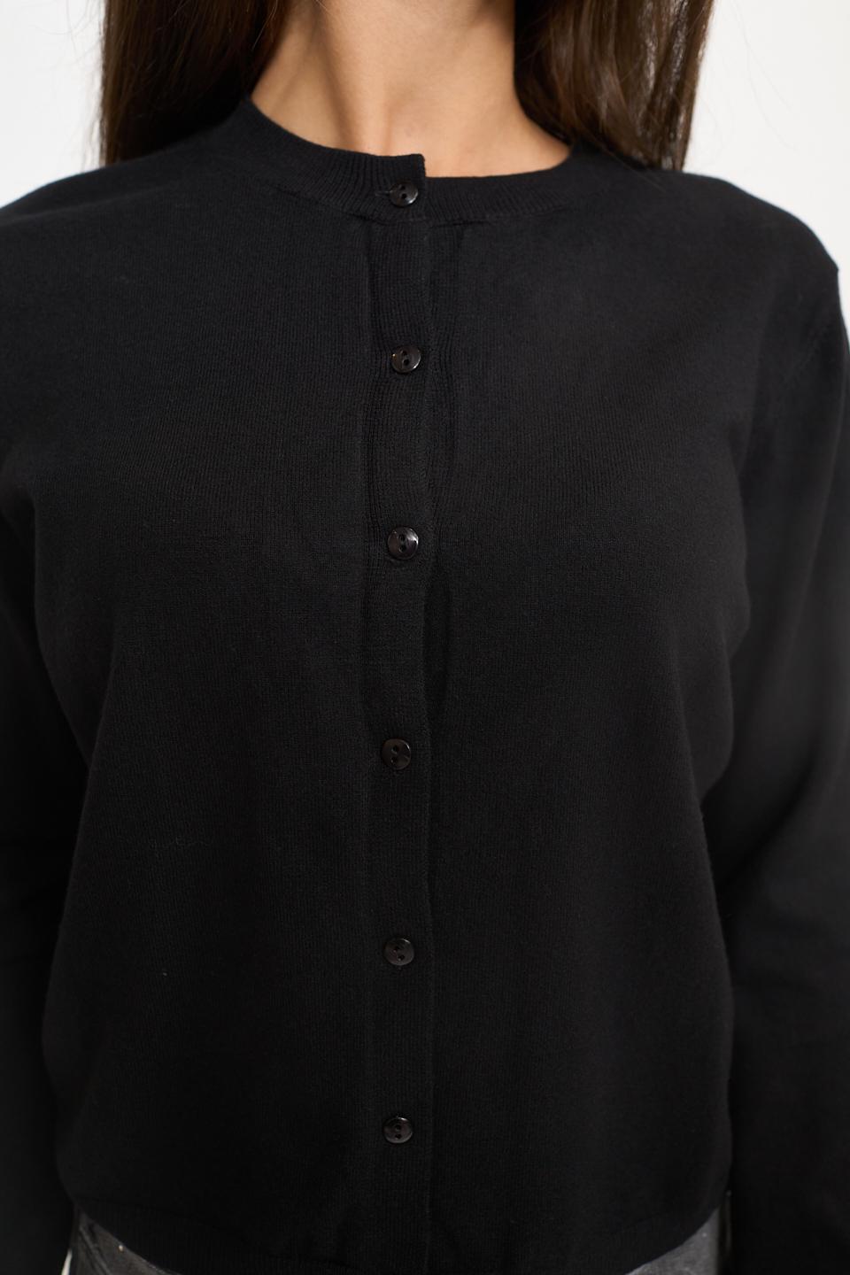 Cardigan scollo rotondo bottoni nero - Autunno - Inverno 2025 | Brend