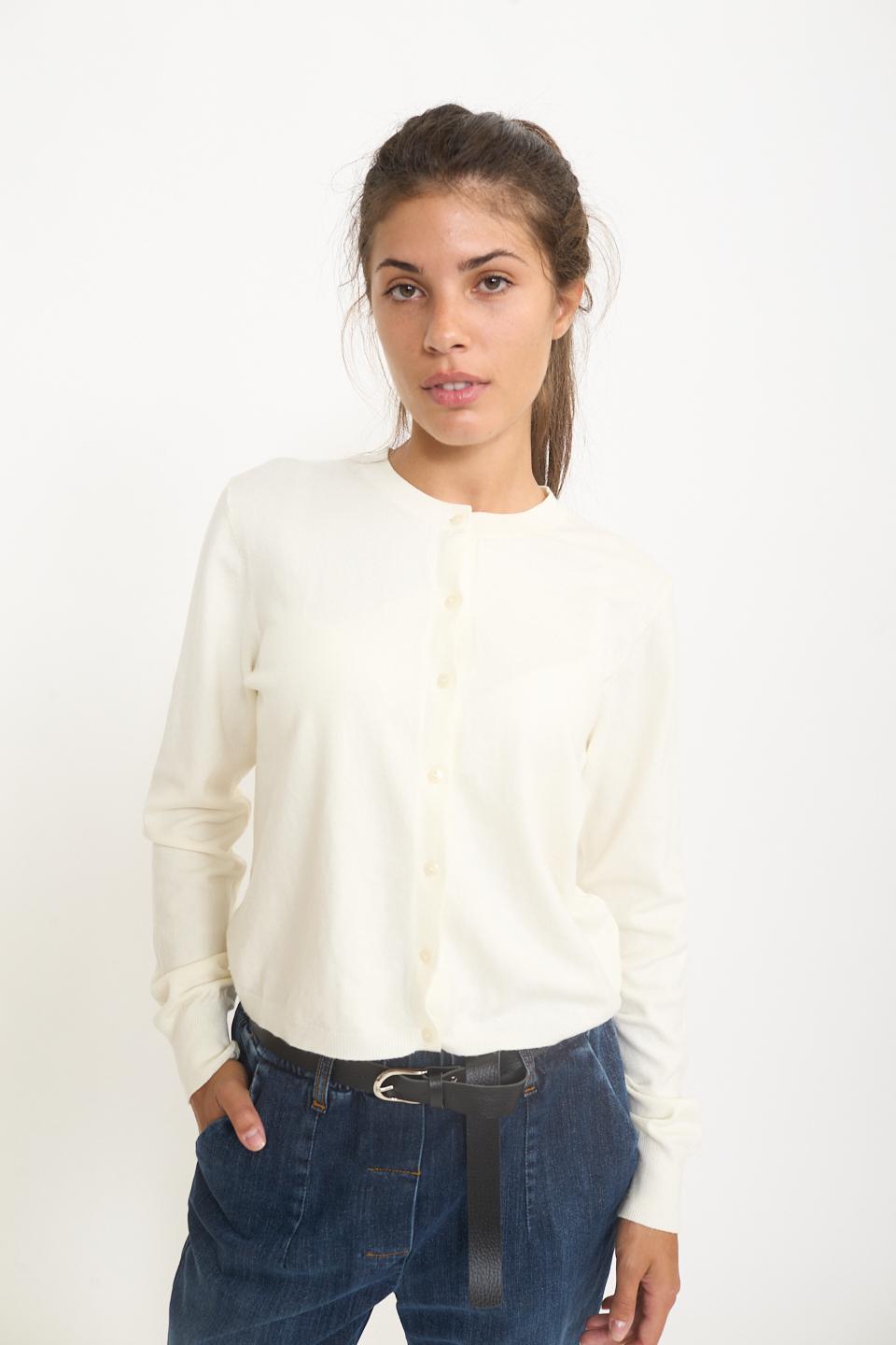 Cardigan scollo rotondo bottoni panna - Autunno - Inverno 2025 | Brend