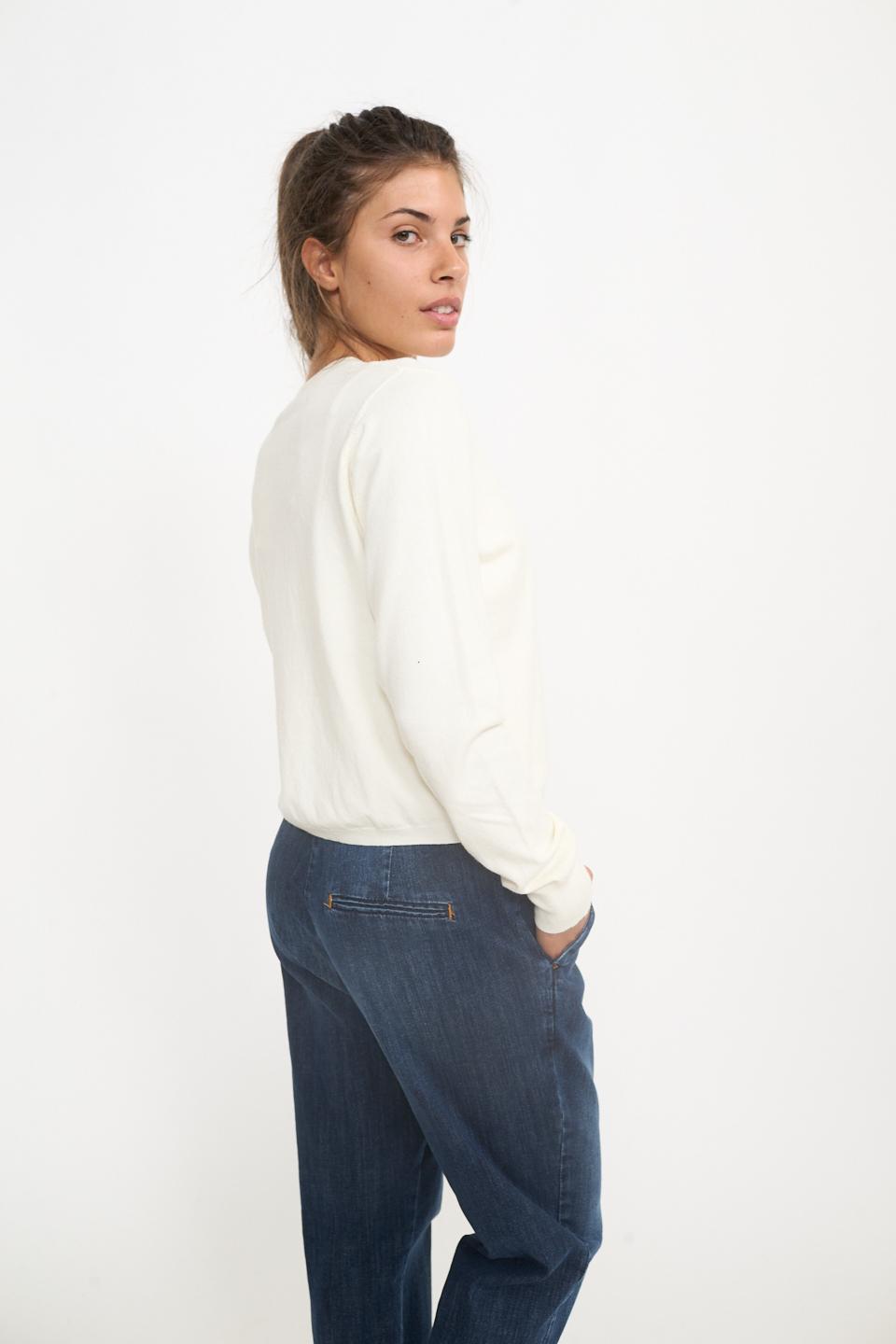 Cardigan scollo rotondo bottoni panna - Autunno - Inverno 2025 | Brend