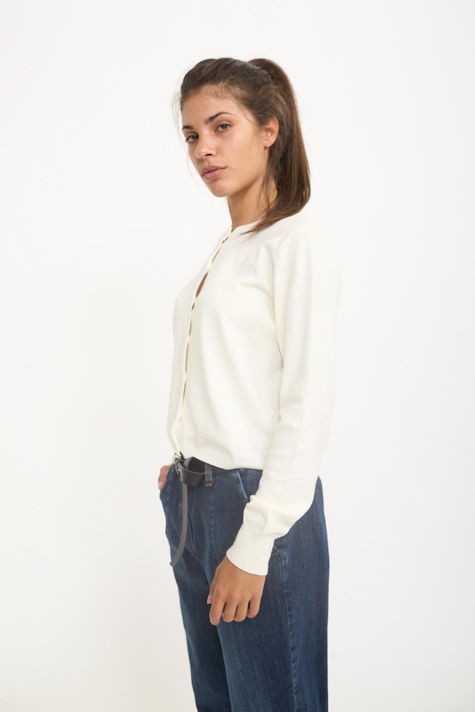 Cardigan scollo rotondo bottoni panna - Autunno - Inverno 2025 | Brend