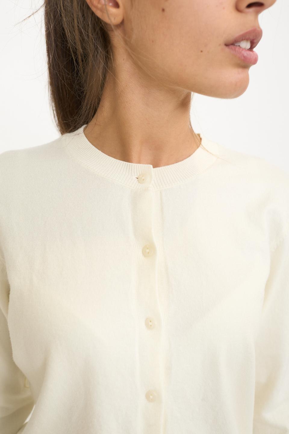 Cardigan scollo rotondo bottoni panna - Autunno - Inverno 2025 | Brend