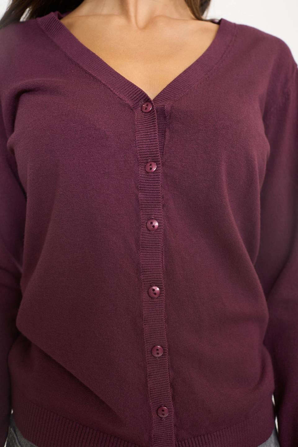 Cardigan scollo V burgundy - Autunno - Inverno 2025 | Brend