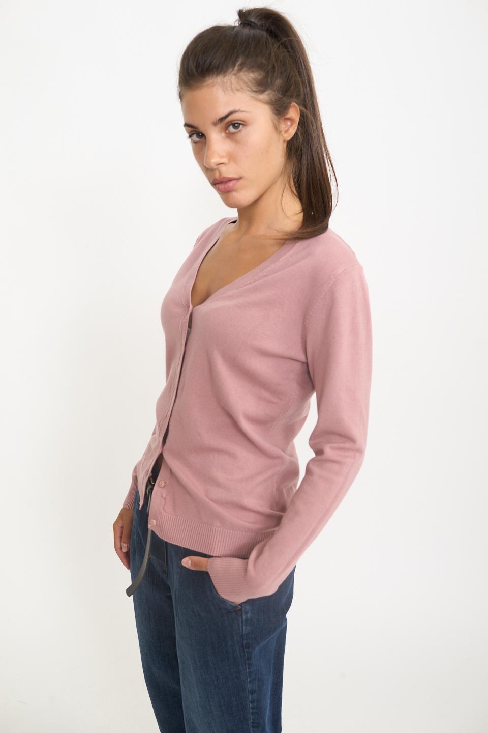 Cardigan scollo V cipria - Autunno - Inverno 2025 | Brend