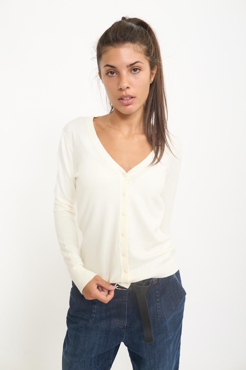 Cardigan scollo V panna - Autunno - Inverno 2025 | Brend