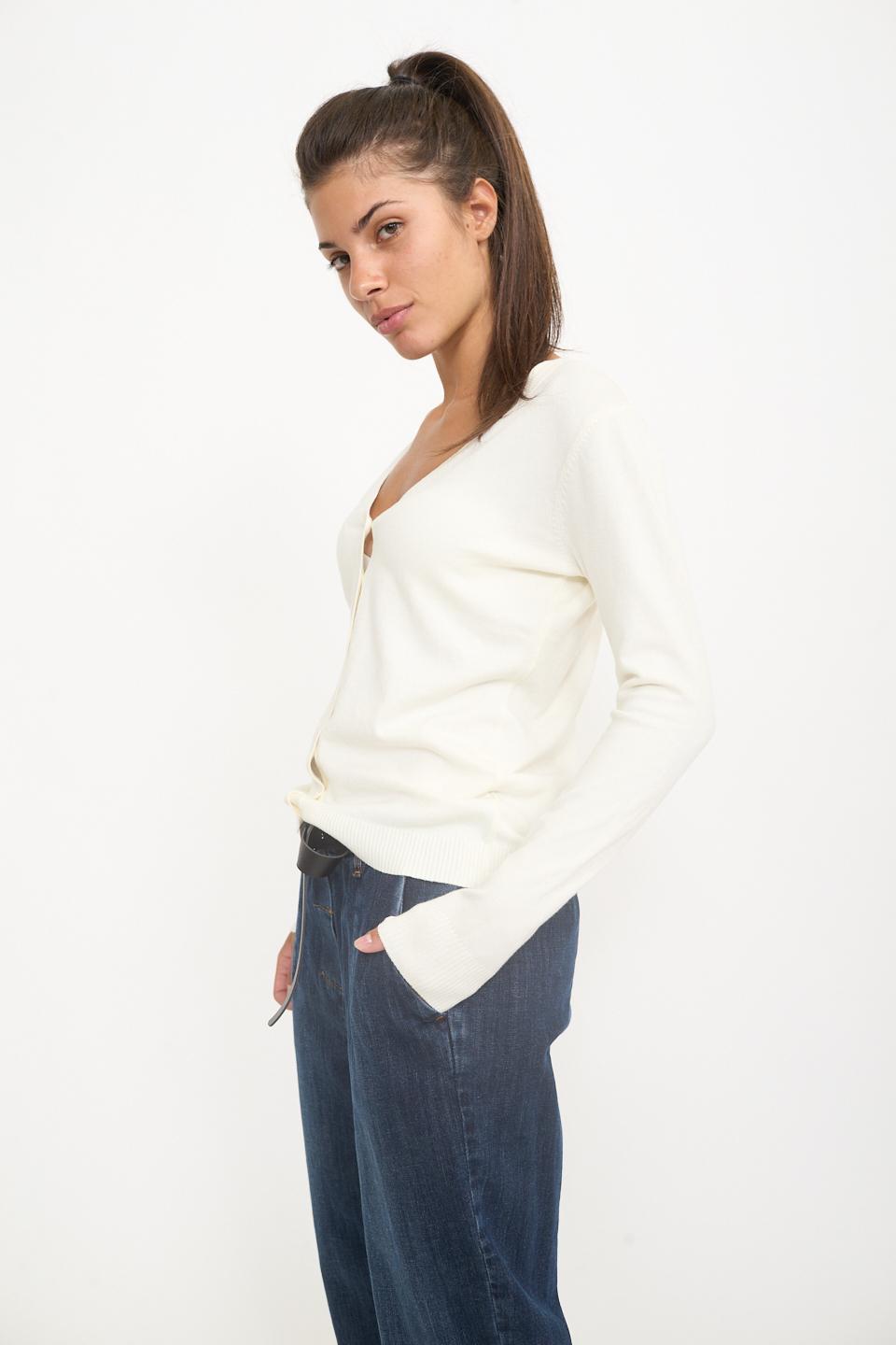 Cardigan scollo V panna - Autunno - Inverno 2025 | Brend