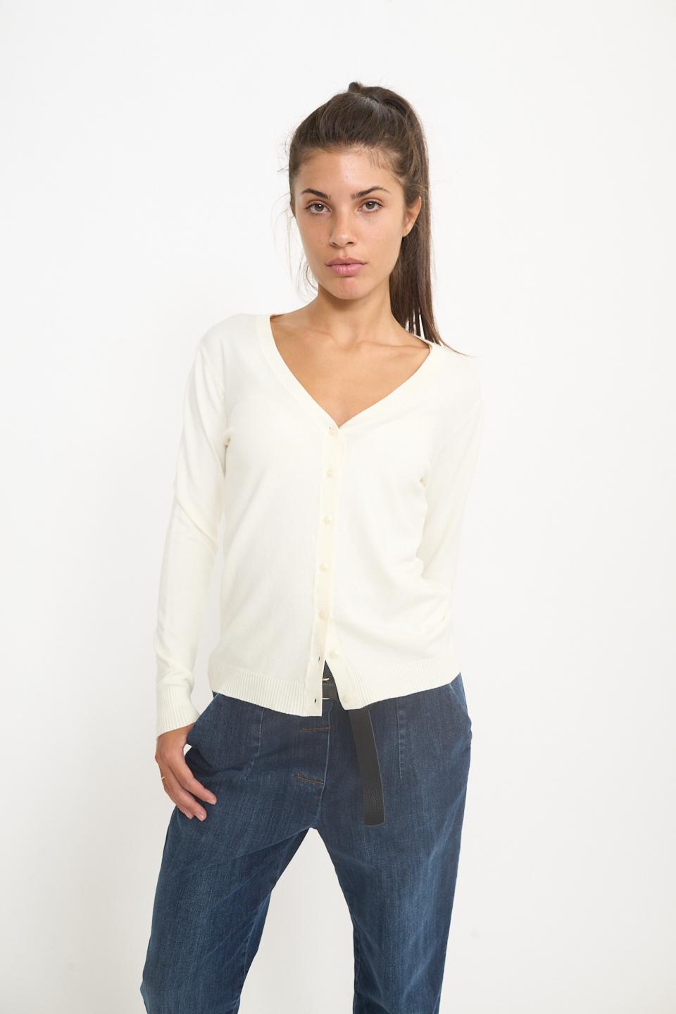 Cardigan scollo V panna - Autunno - Inverno 2025 | Brend
