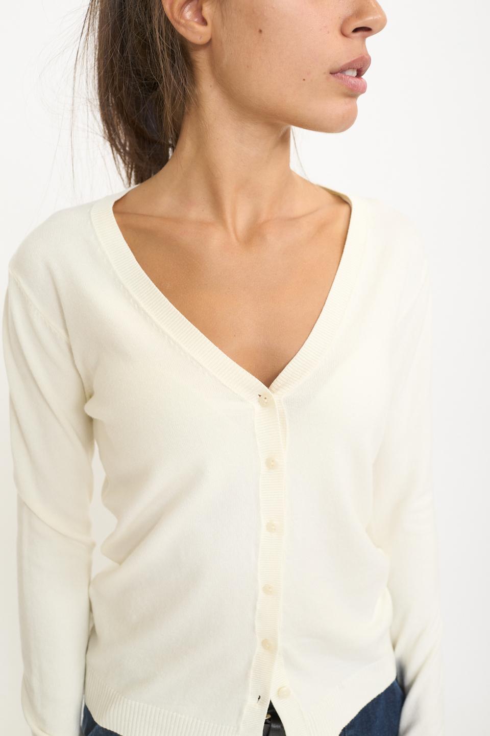 Cardigan scollo V panna - Autunno - Inverno 2025 | Brend