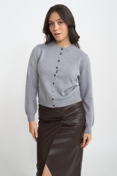 Cardigan bottoni grigio - Autunno - Inverno 2025 | Brend