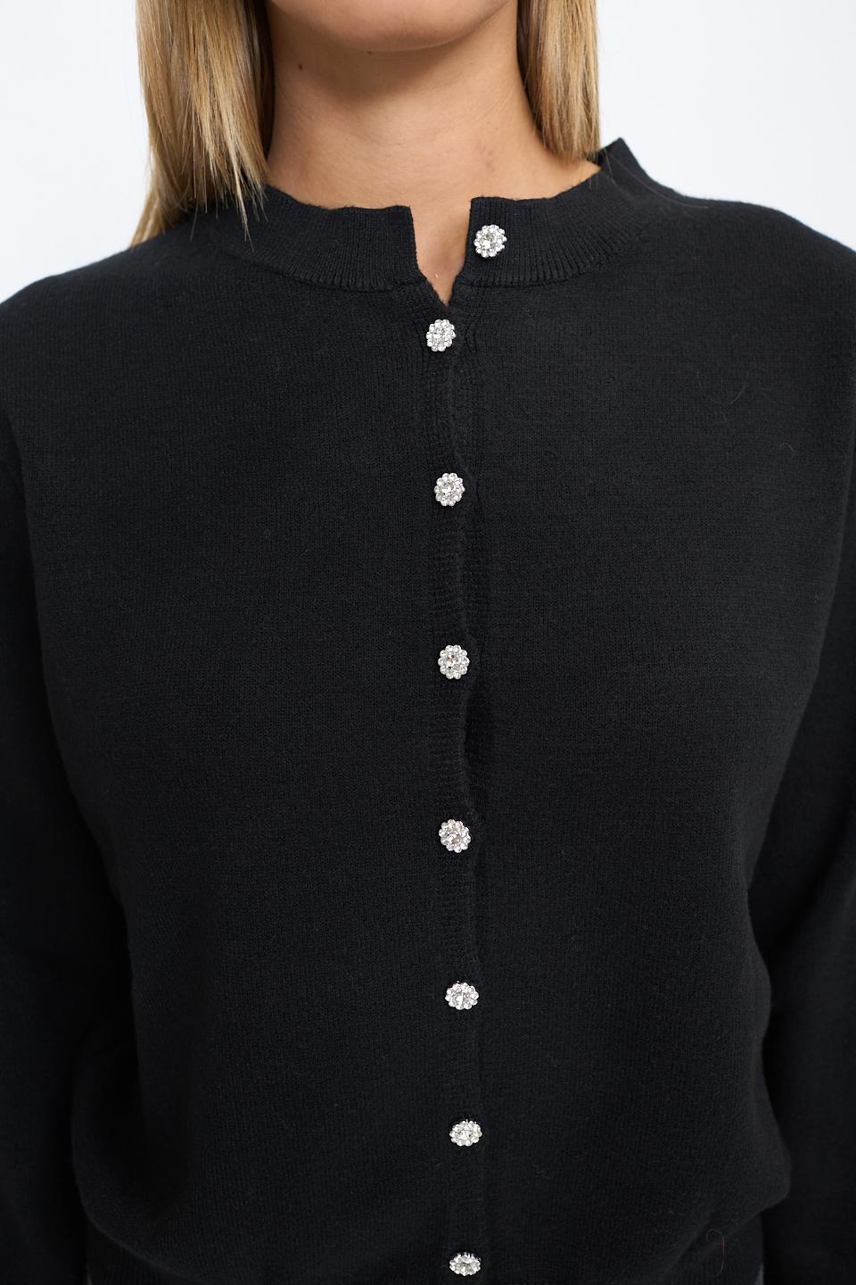Cardigan bottoni gioiello nero - Autunno - Inverno 2025 | Brend