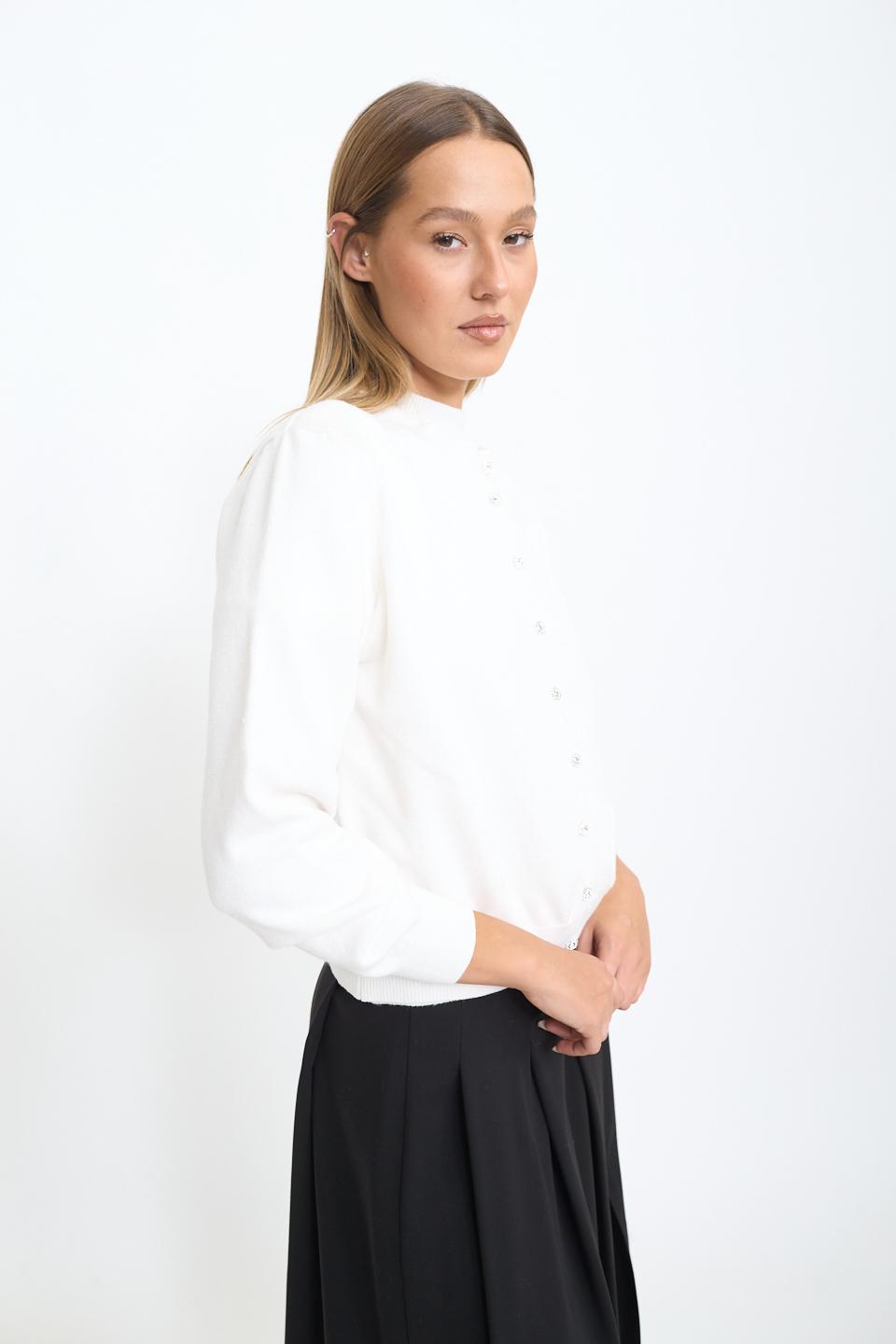 Cardigan bottoni gioiello panna - Autunno - Inverno 2025 | Brend