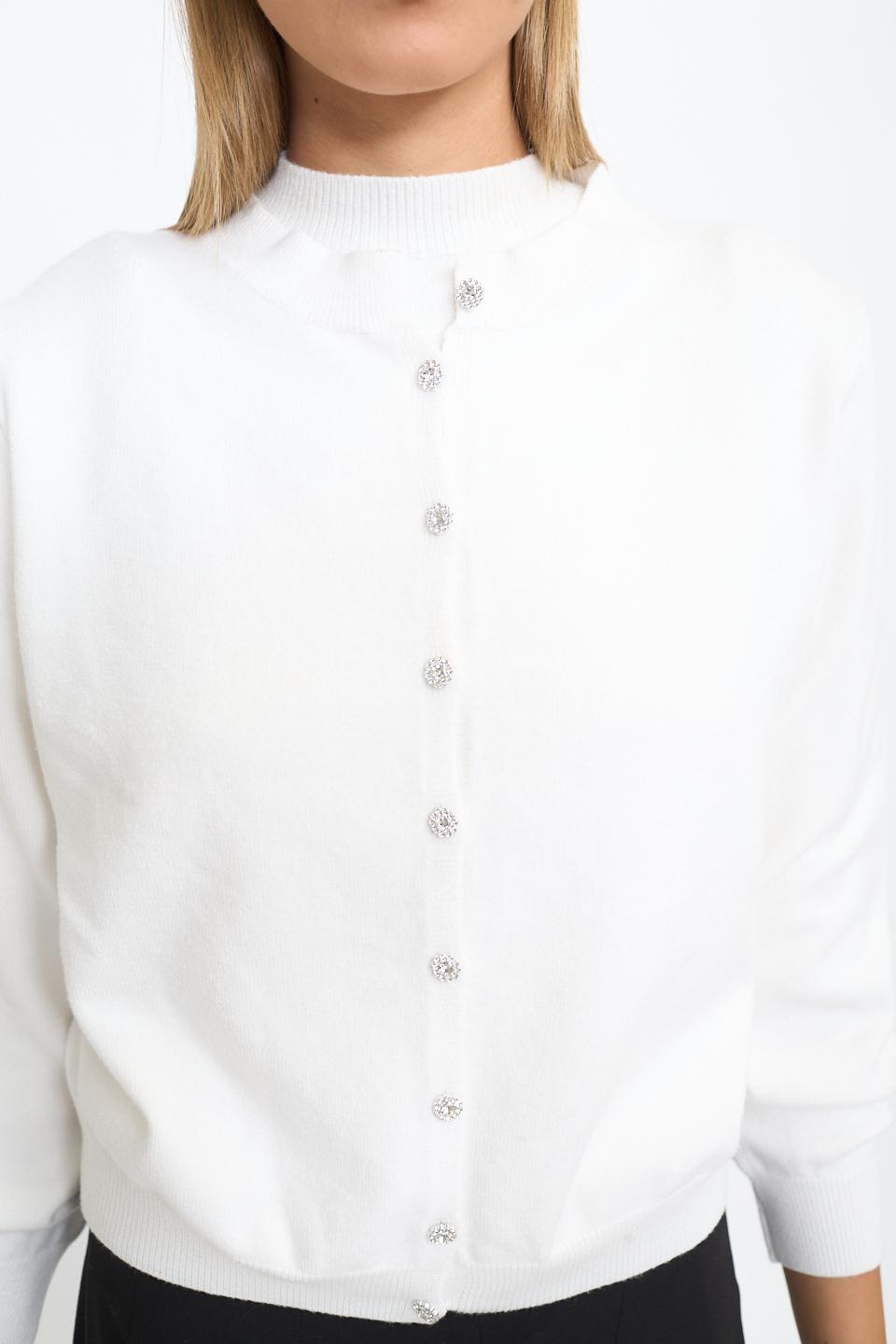 Cardigan bottoni gioiello panna - Autunno - Inverno 2025 | Brend