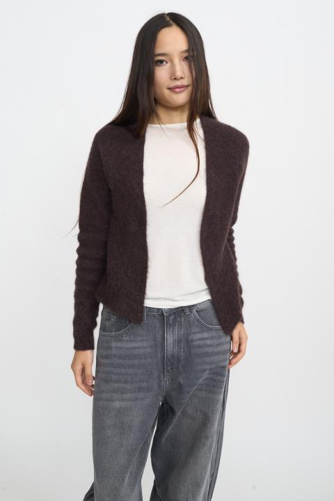Cardigan aperto alpaca cioccolato fondente - Autunno - Inverno 2025 | Brend