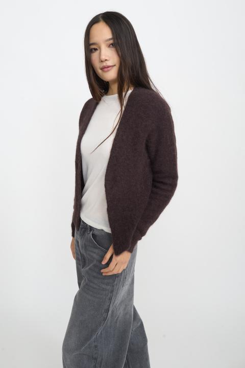 Cardigan aperto alpaca cioccolato fondente - Autunno - Inverno 2025 | Brend