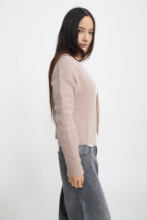 Cardigan aperto alpaca tortora - Autunno - Inverno 2025 | Brend