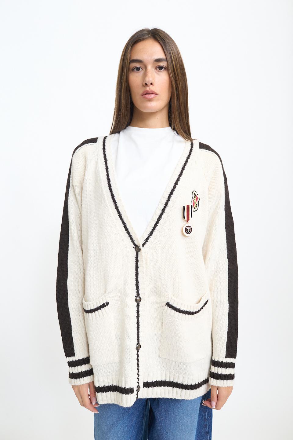 Cardigan college tasche panna moro - Autunno - Inverno 2025 | Brend