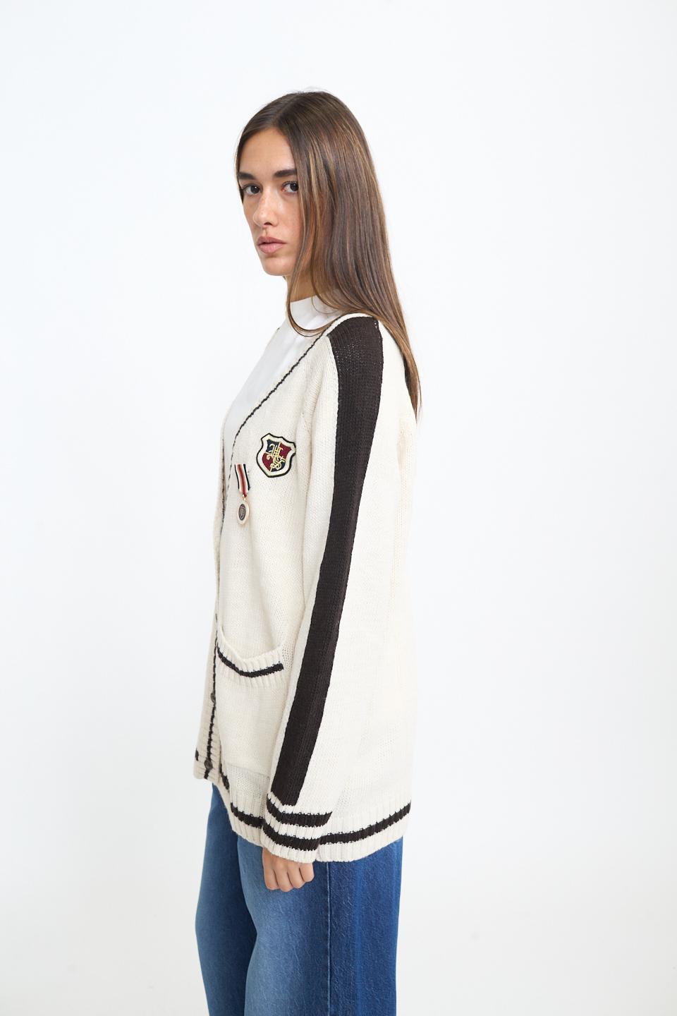 Cardigan college tasche panna moro - Autunno - Inverno 2025 | Brend