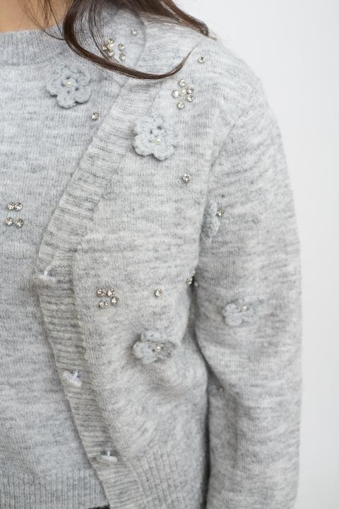 Cardigan scollo v fiori perla - Autunno - Inverno 2025 | Brend
