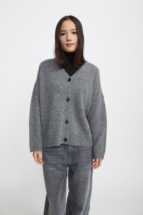 Cardigan scollo V grigio medio - Autunno - Inverno 2025 | Brend