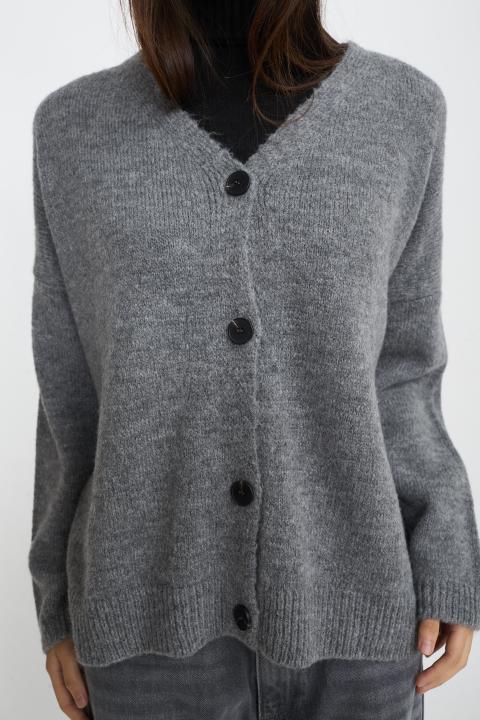 Cardigan scollo V grigio medio - Autunno - Inverno 2025 | Brend