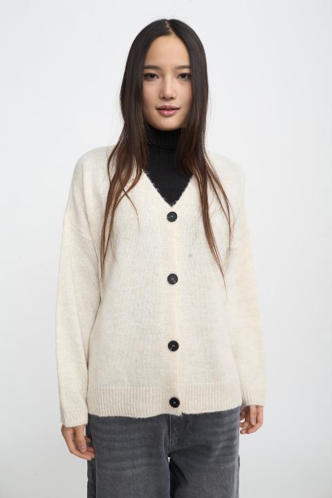 Cardigan scollo V panna - Autunno - Inverno 2025 | Brend