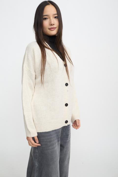 Cardigan scollo V panna - Autunno - Inverno 2025 | Brend