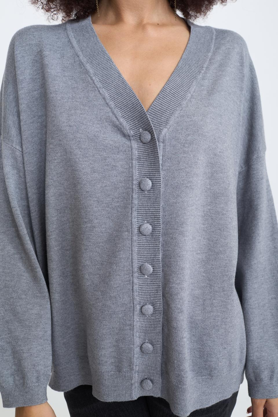 Cardigan over grigio melange - Autunno - Inverno 2025 | Brend