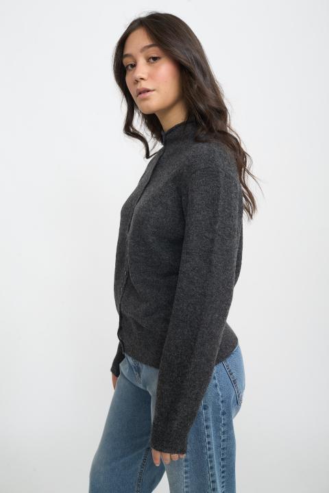 Cardigan collo alto antracite - Autunno - Inverno 2025 | Brend