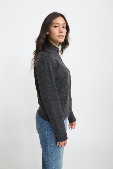 Cardigan collo alto antracite - Autunno - Inverno 2025 | Brend