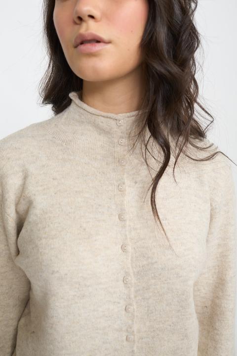 Cardigan collo alto beige - Autunno - Inverno 2025 | Brend