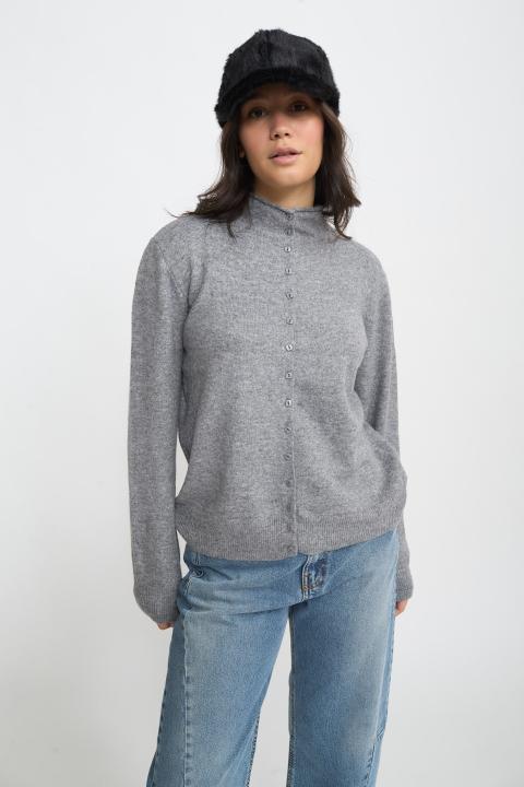Cardigan collo alto grigio - Autunno - Inverno 2025 | Brend