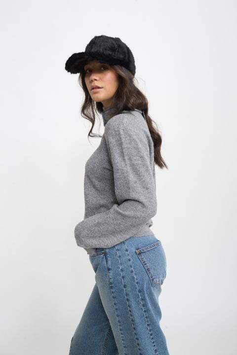 Cardigan collo alto grigio - Autunno - Inverno 2025 | Brend