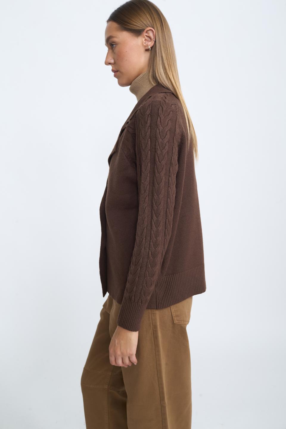 Cardigan manica treccia moro - Autunno - Inverno 2025 | Brend