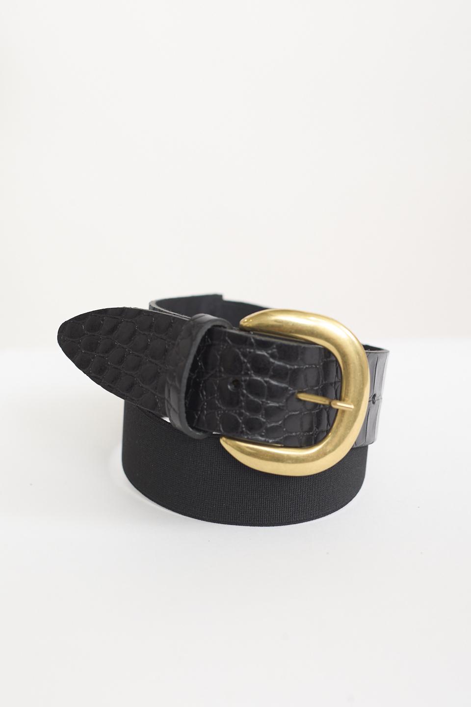 Cintura elastico e coccodrillo nero/oro - Autunno - Inverno 2025 | Brend