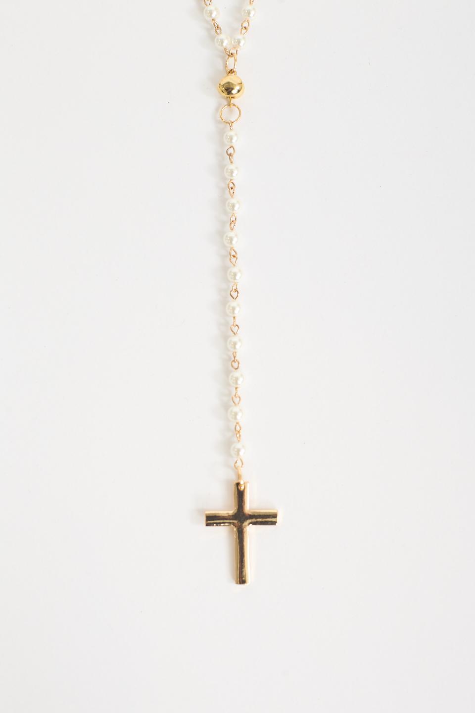 Collana rosario oro/crema - Autunno - Inverno 2025 | Brend