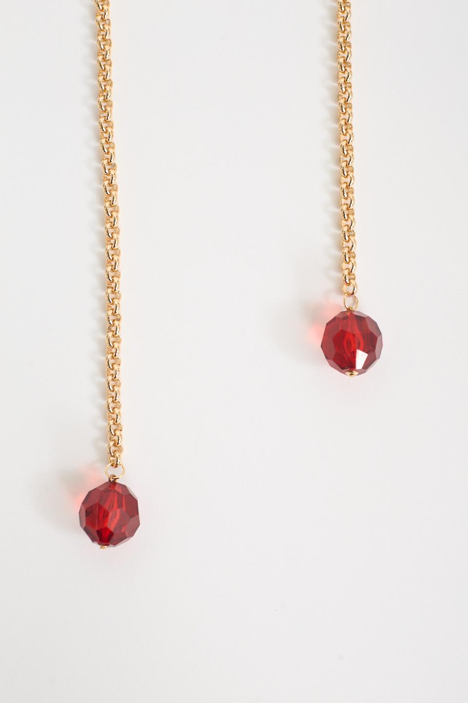 Collana lunga catena e sfere burgundy - Autunno - Inverno 2025 | Brend