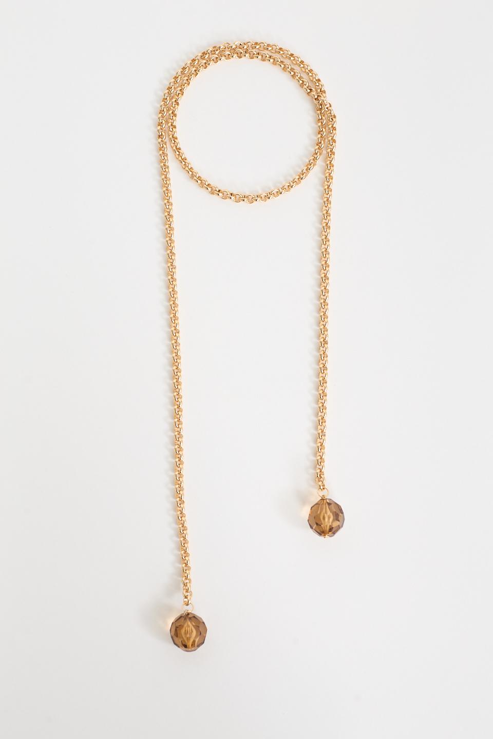 Collana lunga catena e sfere topazio - Autunno - Inverno 2025 | Brend